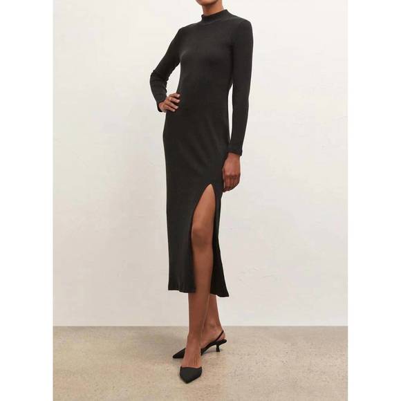 NEW Z SUPPLY ophelia mock neck dress in black - Picture 3 of 5